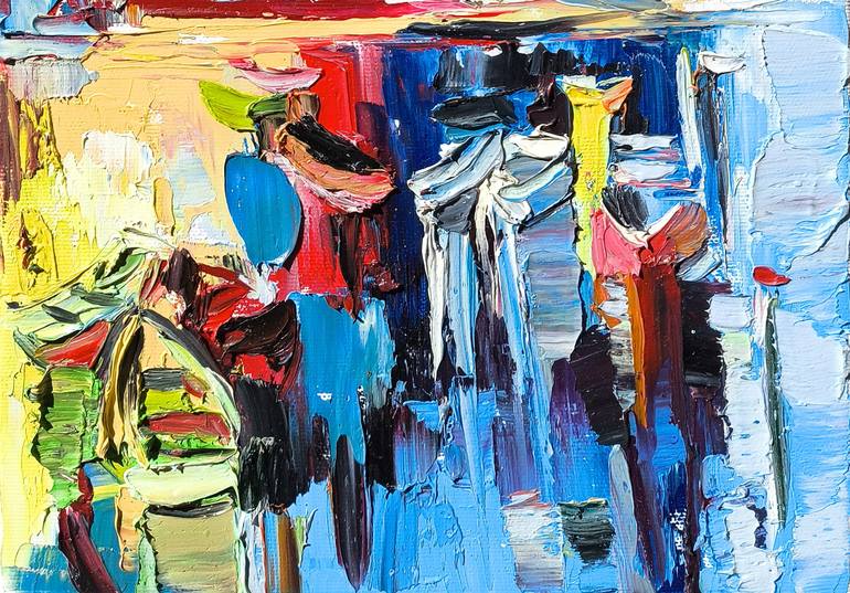 Original Abstract Boat Painting by Narinart Armgallery