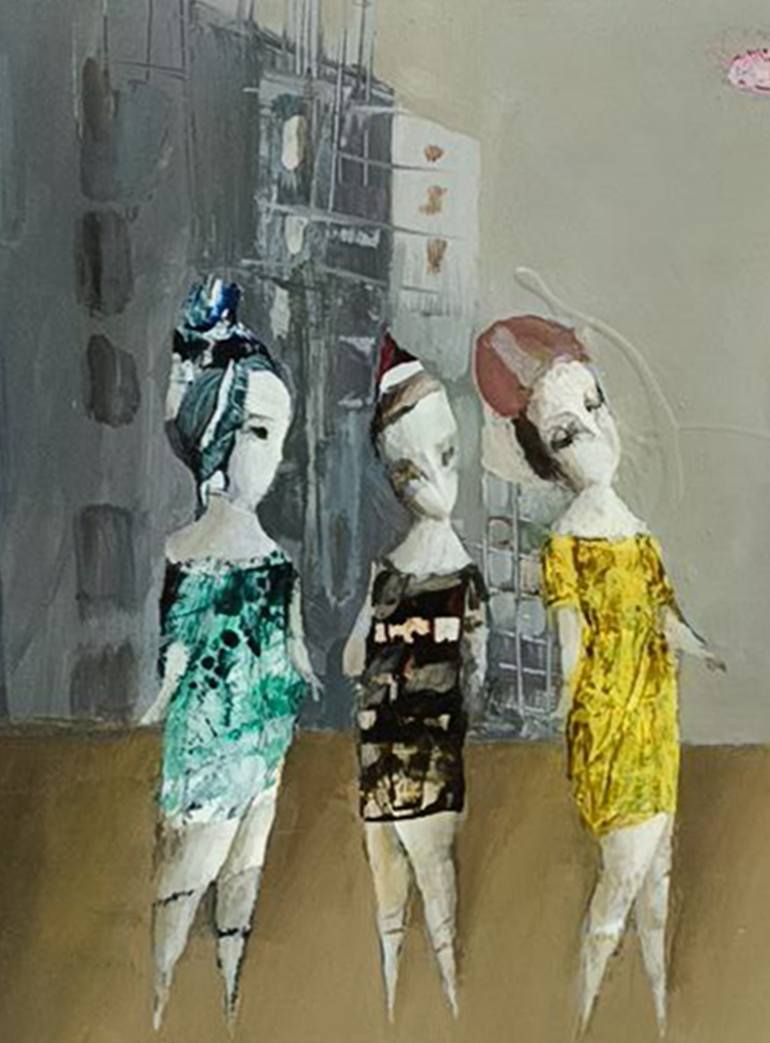 Original Abstract People Painting by Narinart Armgallery