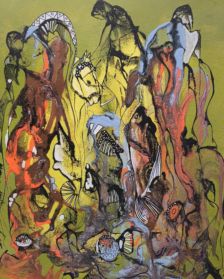 Original Abstract People Painting by Narinart Armgallery