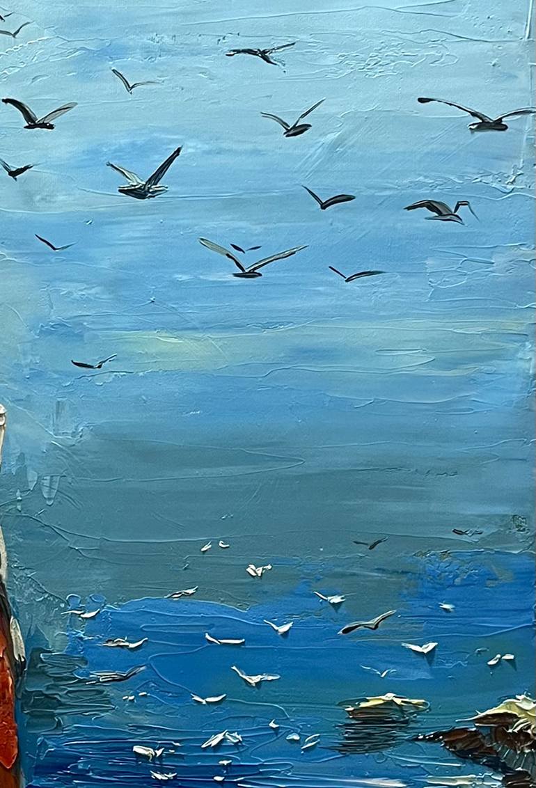 Original Impressionism Beach Painting by Narinart Armgallery