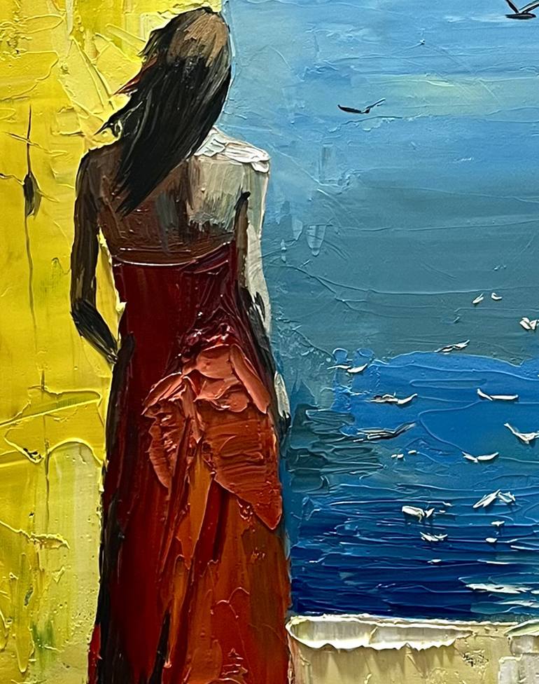 Original Impressionism Beach Painting by Narinart Armgallery