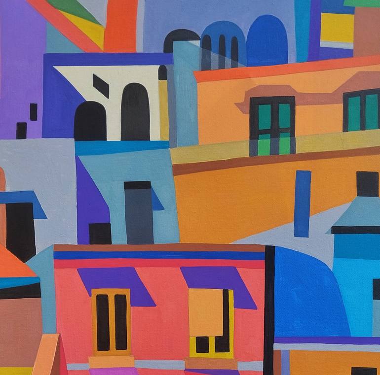 Original Abstract Cities Painting by Narinart Armgallery