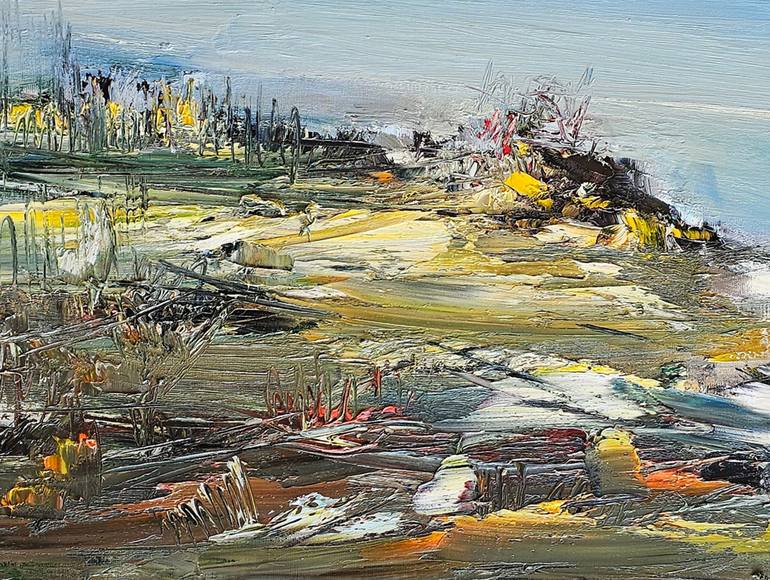 Original Impressionism Beach Painting by Narinart Armgallery