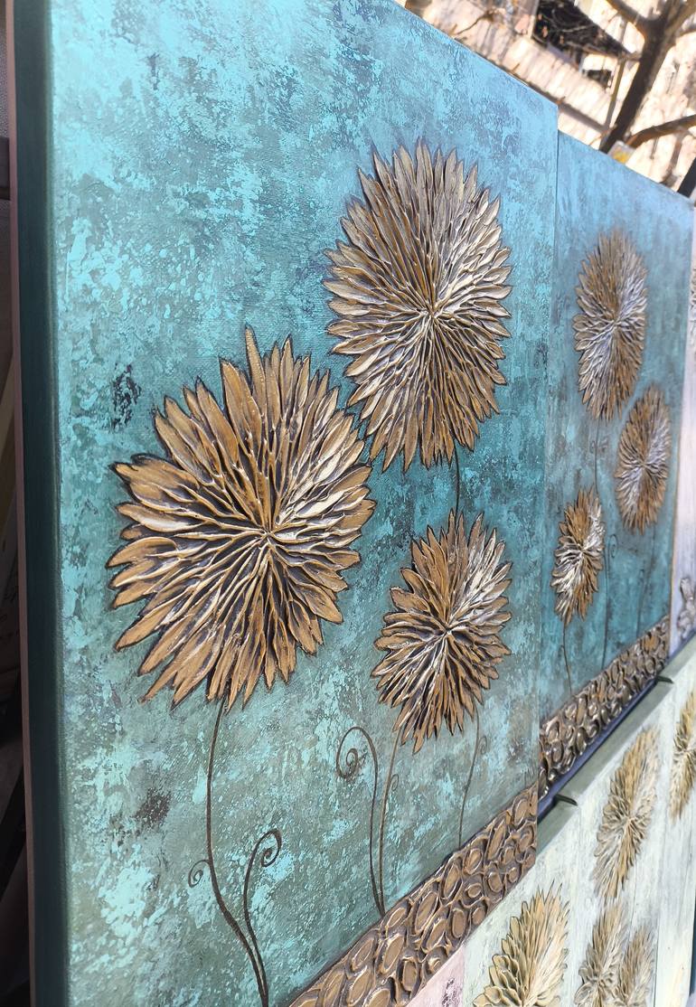 Original Art Deco Floral Painting by Narinart Armgallery