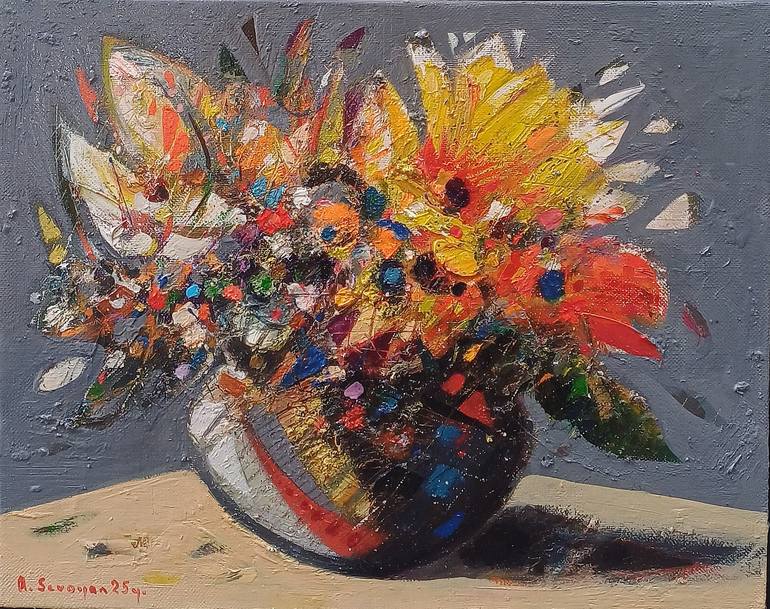 Original Abstract Floral Painting by Narinart Armgallery