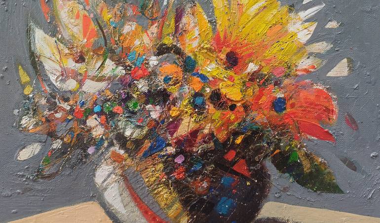 Original Abstract Floral Painting by Narinart Armgallery