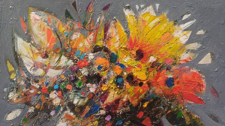 Original Abstract Floral Painting by Narinart Armgallery