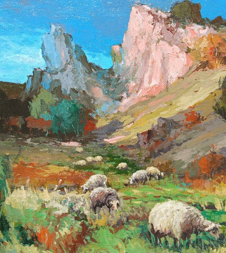 Original Impressionism Rural Life Painting by Narinart Armgallery