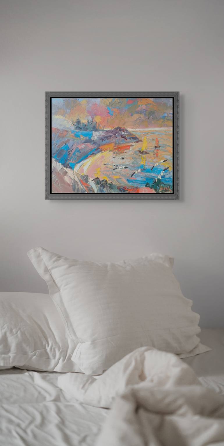 Original Impressionism Seascape Painting by Narinart Armgallery