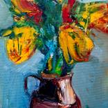Mateos Sargsyan/Yellow Tulips in a Jug by Narinart Armgallery