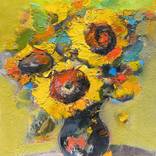Hayk Miqayelyan/Sunflowers in a Black Vase by Narinart Armgallery