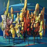 Hovhannes Avetisyan/Forest in Gold and Blue by Narinart Armgallery