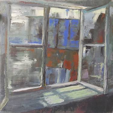 Kamsar Ohanyan/Window 40x40cm oil painting ready to hang thumb