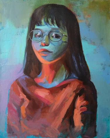 Kamsar Ohanyan/Girl portrait(40x50cm, oil painting, ready to hang) thumb
