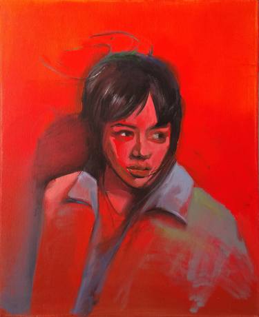 Kamsar Ohanyan/Red portrait(40x50cm, oil painting) thumb