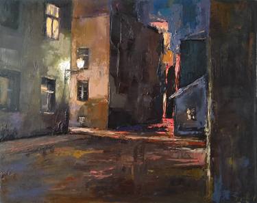 Kamsar Ohanyan/City night(40x50cm, oil painting, ready to hang) thumb