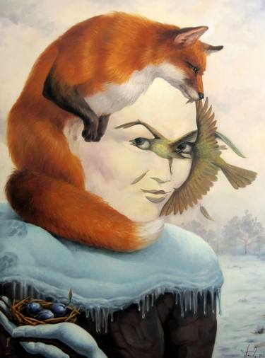 Artush Vokanyan/The fox 60x80cm, oil painting, surrealistic artwork thumb