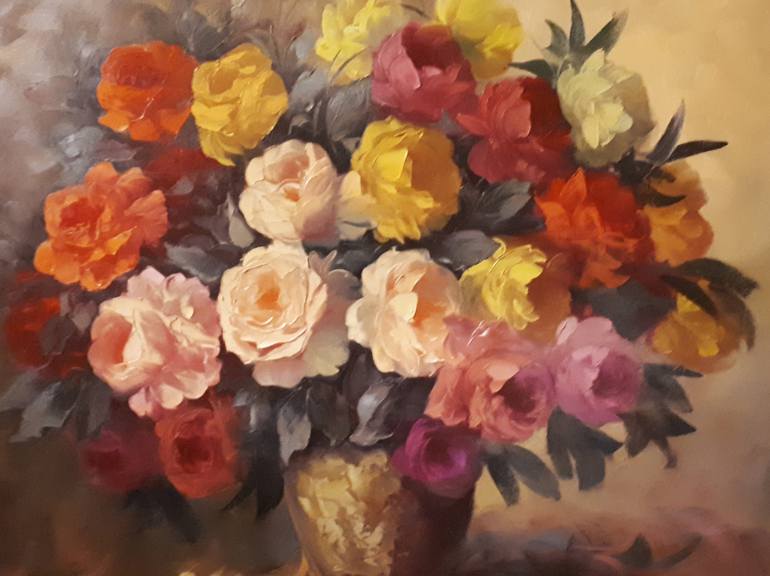 Original Impressionism Floral Painting by Narinart Armgallery