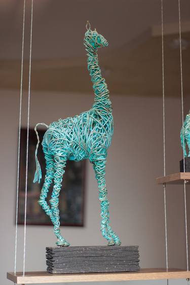 Karen Axikyan/Green giraffe 73x15x28 7.5kg iron, tufa thumb
