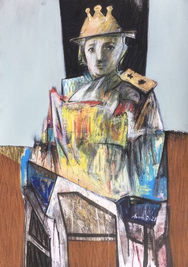 Aram Yedigaryan/The King (97x68 cardboard oil pastels acrylic) thumb