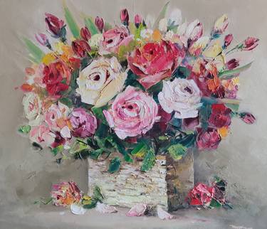 Hayk Miqayelyan/Bouquet (70x60cm, oil painting, ready to hang) thumb