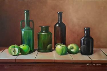 Ara Gasparian/Still life apples and bottle thumb