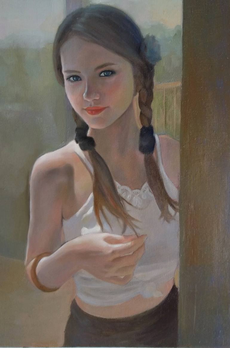 Original Figurative Portrait Painting by Narinart Armgallery