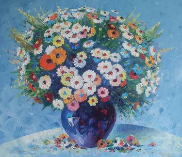 Hayk Miqayelyan/Field flowers in a vase (60x70cm, oil painting, ready to hang) thumb