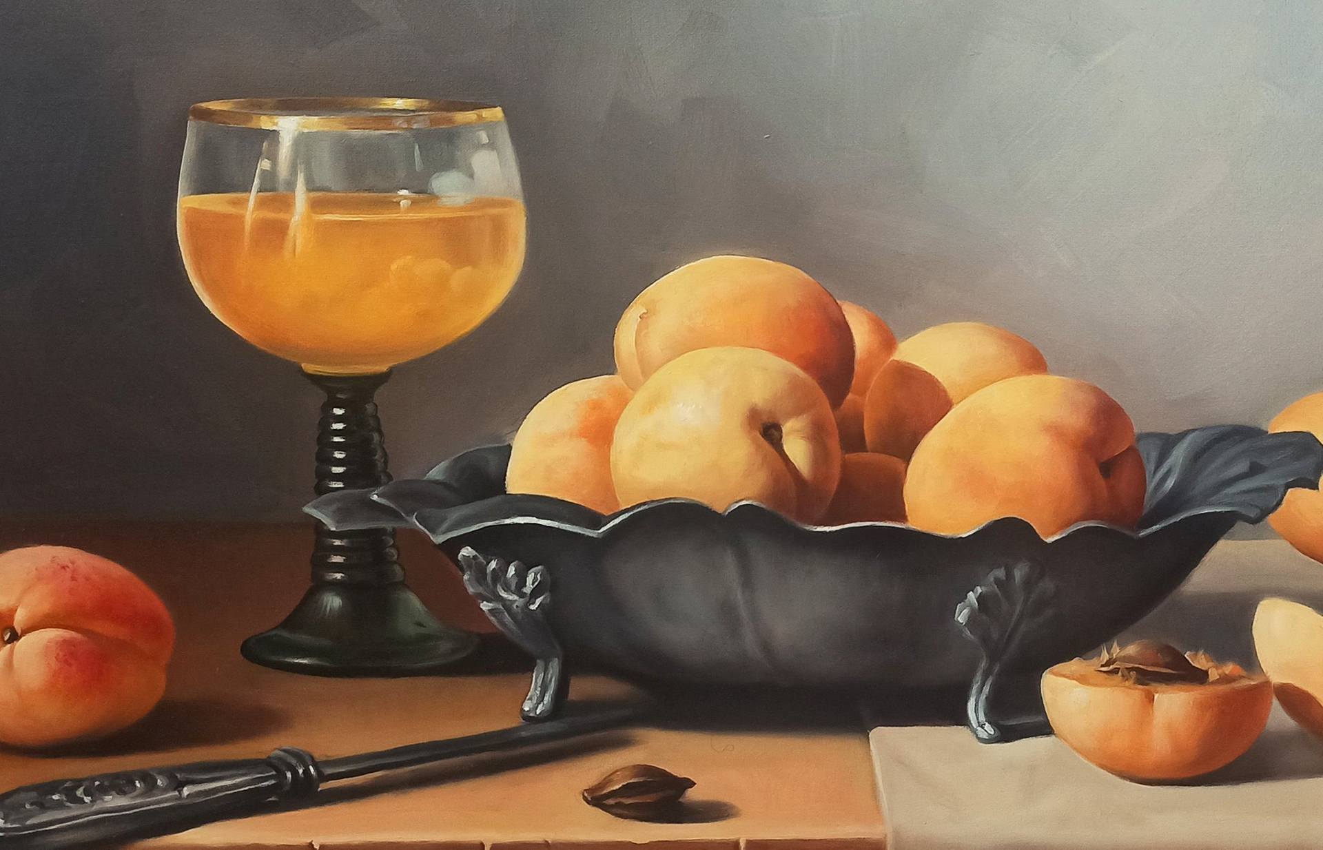 Artush Voskanyan/Still life with apricot (40x60cm, oil painting