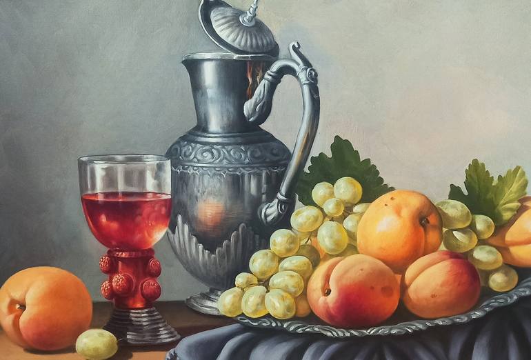 Artush Voskanyan/Still life with Armenian fruits (40x60cm, oil painting ...