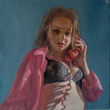 Kamsar Ohanyan/Call (52x52cm, oil/canvas, impressionistic figure) thumb