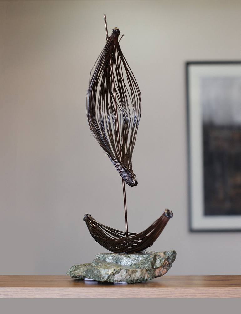 Original Abstract Boat Sculpture by Narinart Armgallery