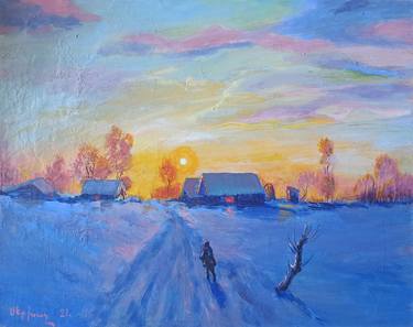 Sergey Khachatryan/Warm winter (40x50cm, acrylic on painting, ready to hang) thumb