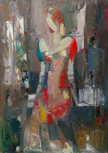 Mateos Sargsyan/Portrait-2 (45x65cm, oil/canvas, abstract portrait) thumb