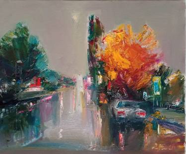 Mateos Sargsyan/City life (45x55cm, oil painting, ready to hang, palette knife) thumb