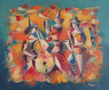 Hayk Miqayelyan/Jazz trio (60x50cm, oil/canvas, ready to hang) thumb