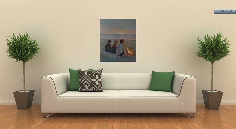 Original Impressionism Beach Painting by Narinart Armgallery