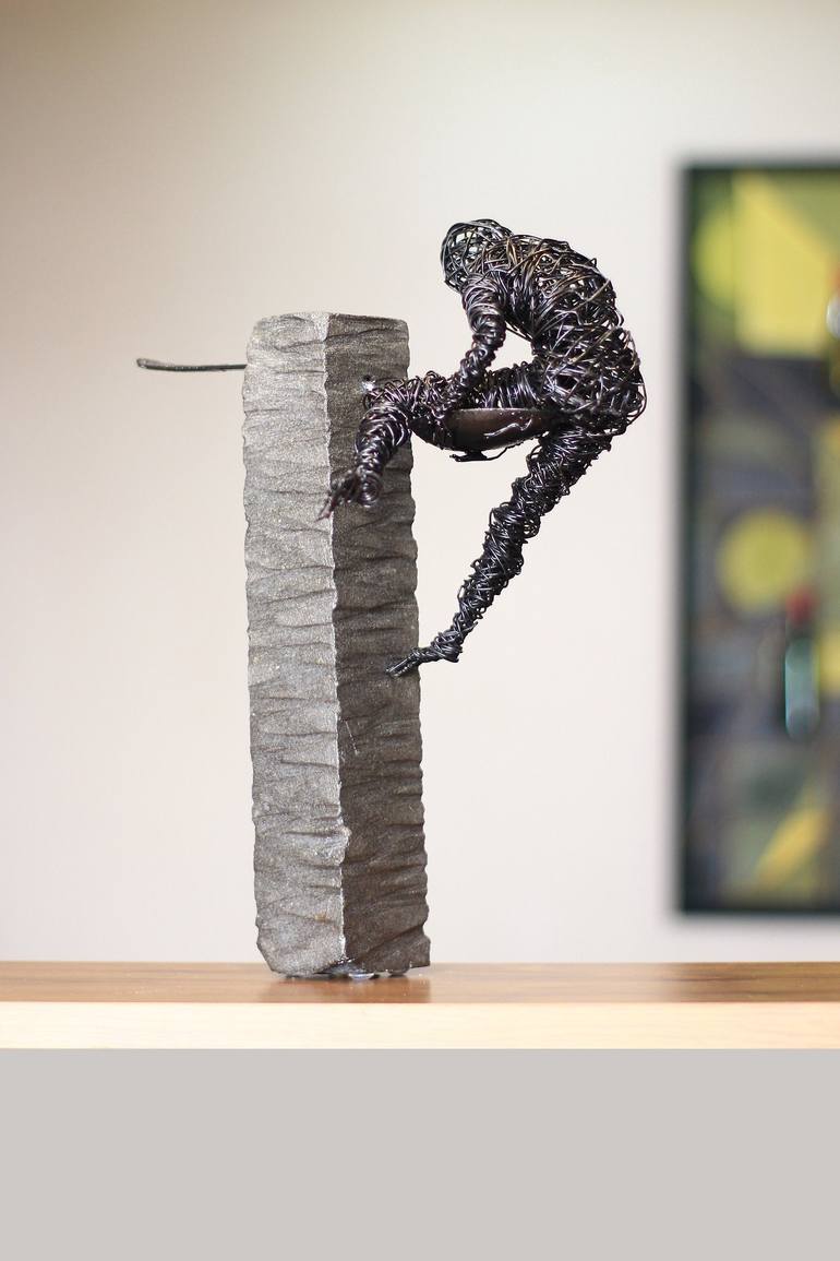 Karen Axikyan/Addiction (34x25x16cm 2.8kg iron, basalt) Sculpture by