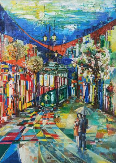 Original Cubism Cities Paintings by Narinart Armgallery
