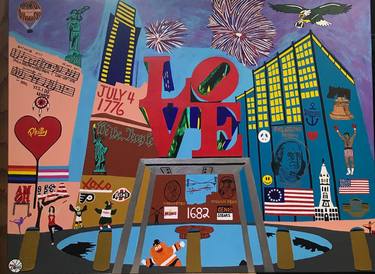 Print of Pop Art Love Paintings by Sheela Rose Love