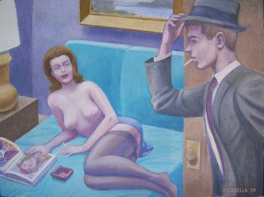 Original Figurative Erotic Paintings by Peter Carella