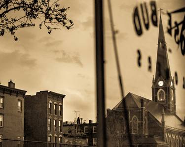 Church Thru A Bistro Window, Brooklyn - Limited Edition 1 of 10 thumb