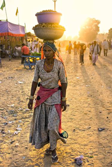 Walking at sunset - Pushkar thumb