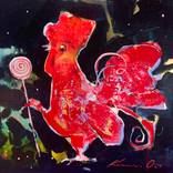 “Red cockerel with a lollipop” by Orest-Vasyl Kuziv