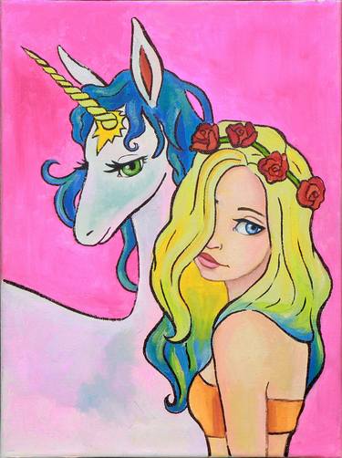 Girl With Unicorn Drawing By Alyona Ash Saatchi Art