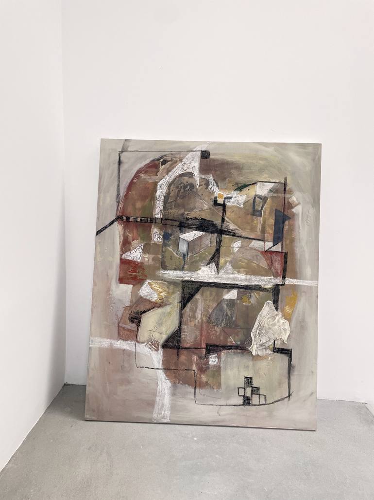 Original Geometric Abstract Painting by Maria Eugenia Ruiz