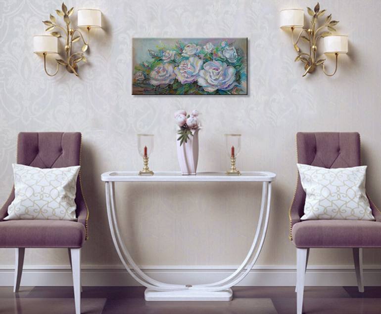 Original Impressionism Floral Painting by Halyna Luzhevska Gairai