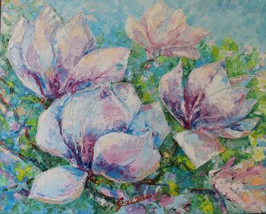 Original Impressionism Floral Paintings by Halyna Luzhevska Gairai