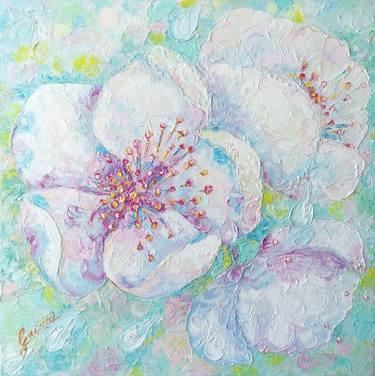 Original Abstract Floral Paintings by Halyna Luzhevska Gairai