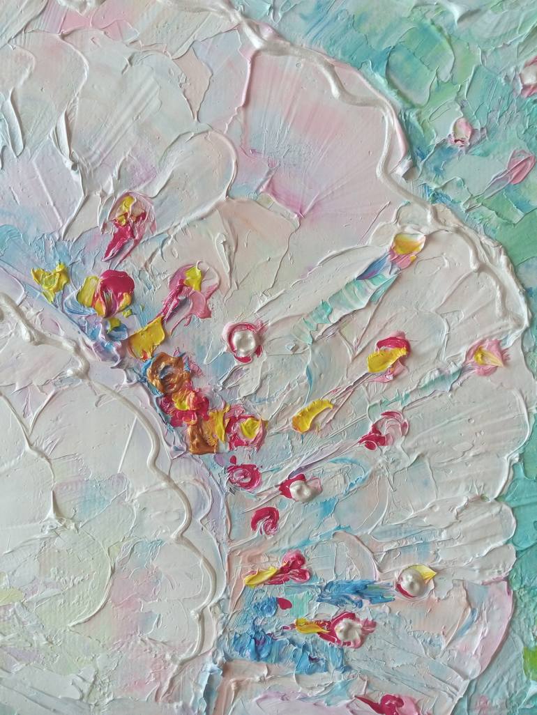 Original Abstract Floral Painting by Halyna Luzhevska Gairai